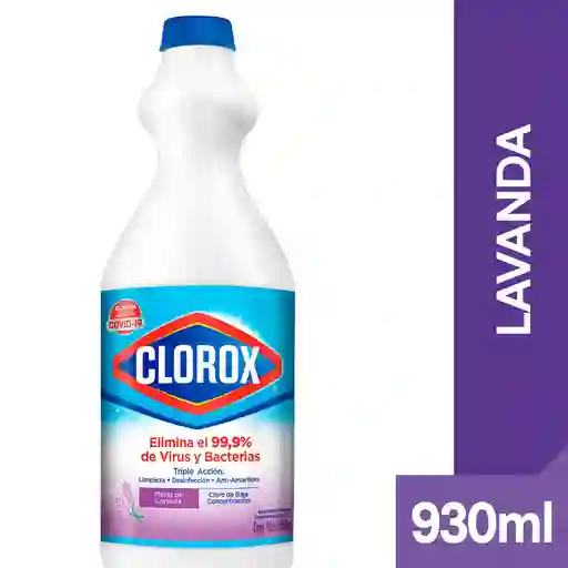 Blanqueador Clorox Flores de Lavanda Botella 930 ml