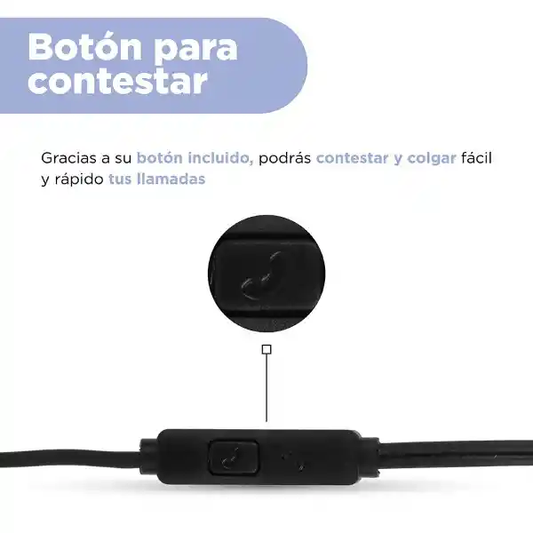 Audífonos Tipo C Micrófono Negro Mod 22E27 Miniso