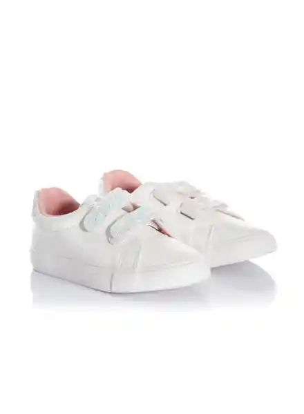 Tenis Velcro Para Niña Blanco Talla 29 People