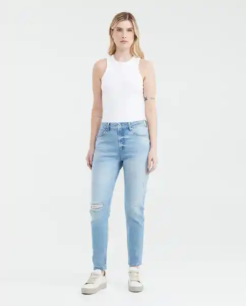 Jean Medium Rise Boy Fit CL Mujer Azul Frances 8 Chevignon