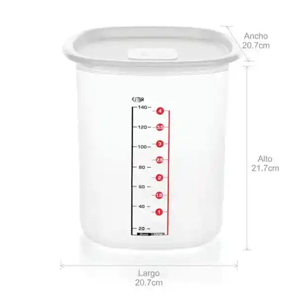 Estra Recipiente Cuadrado Linea Blanca 5 L