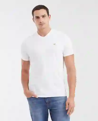 Camiseta V Neck Masculino Blanco 0 Claro Talla XL Chevignon