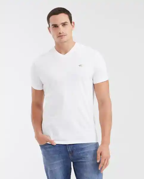 Camiseta V Neck Masculino Blanco 0 Claro Talla XL Chevignon