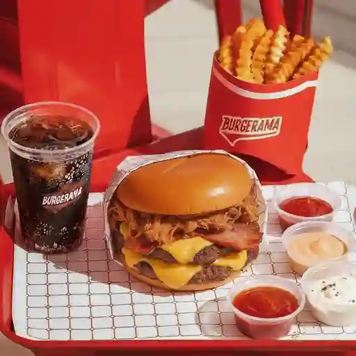 Combo burger doble con cerdobbq+tocineta