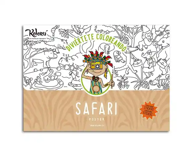 Safari Koloru Póster Para Colorear