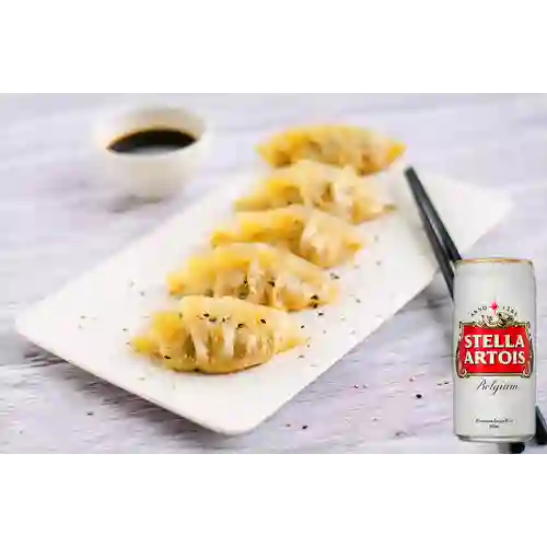 Combo Gyozas de Camarones + Stella Artois 330 ml