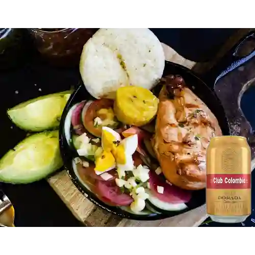 Combo Parrilla Saludable + Club col. Dorada Lta 330ml