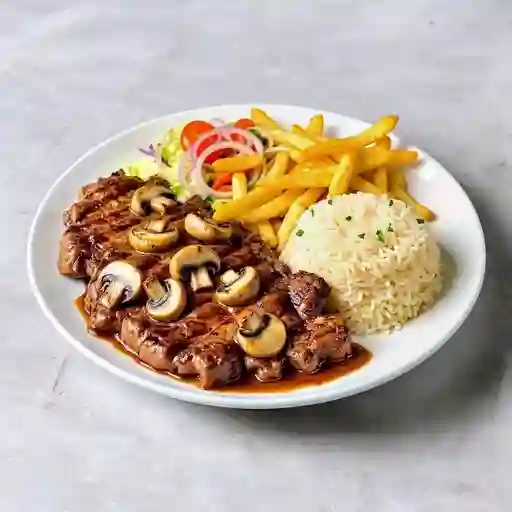 Carne Asada con Champiñones