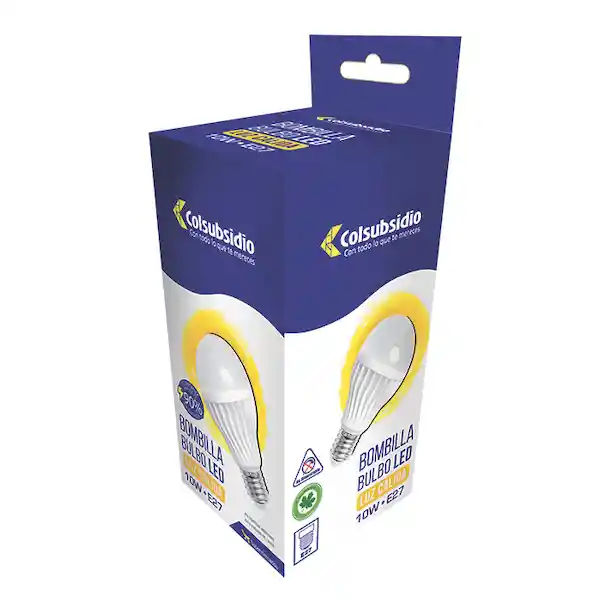 Colsubsidio Bombillo Led Bulbo 10 W E27 15000H Luz Cálida