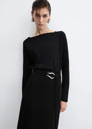 Camiseta Saco Negro Talla S Mujer Mango