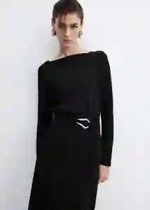 Camiseta Saco Negro Talla S Mujer Mango