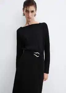 Camiseta Saco Negro Talla S Mujer Mango