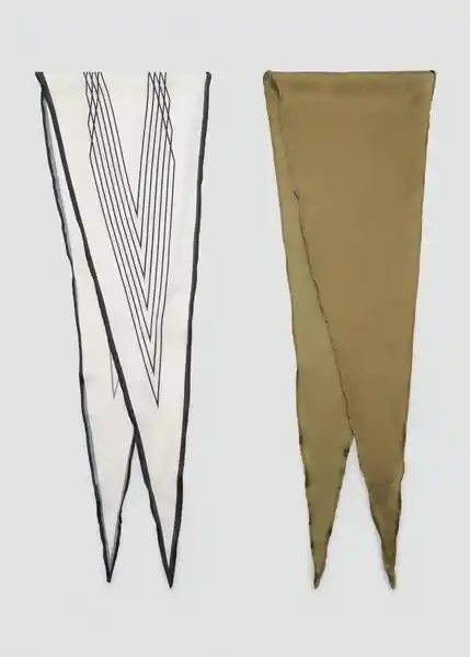 Pack Pañuelo Rhombus Khaki Talla 99 Mujer Mango