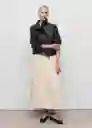 Falda Patri Marfil Talla 36 Mujer Mango
