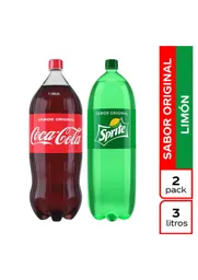 Gaseosa Coca-Cola Sabor Original PET 3L + Sprite PET 3L