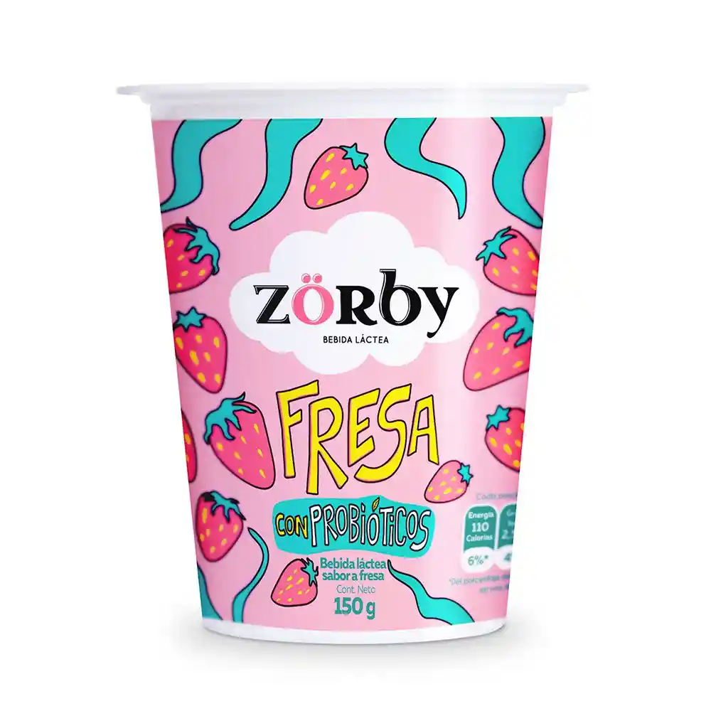 Zorby Bebida Láctea Fermentada Sabor a Fresa