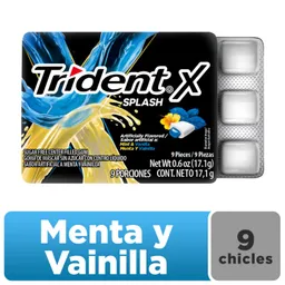 Trident Chicle Splash Sin Azúcar Menta Vainilla