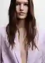 Blazer Americana Topete Malva Talla M Mujer Mango