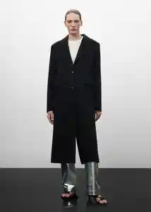 Abrigo Chinchin Negro Talla XL Mujer Mango