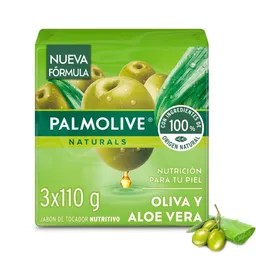 Jabón Palmolive Naturals Oliva y Aloe Vera en Barra 3 x 110 g