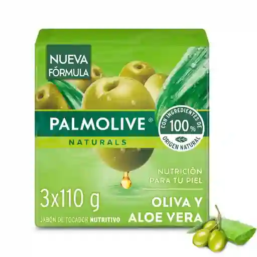 Jabón Palmolive Naturals Oliva y Aloe Vera en Barra 3 x 110 g