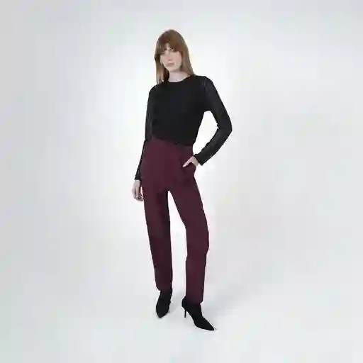 Pantalón Recto Pretina Asimétrica Rojo 8 Fuera de Serie