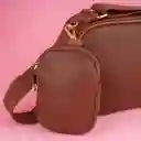 Bolso Crossbody y Monedero 2 en 1 Texturizado Café Miniso