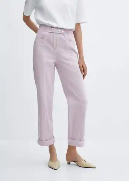 Pantalón Camila Malva Talla L Mujer Mango