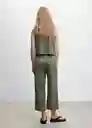 Pantalón Cintia Khaki Talla 18 Mujer Mango