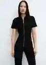 Enterizo Mono Iggy Tejano Negro Talla XS Mujer Mango