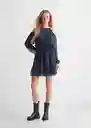 Vestido Chiffy Navy Talla 22 Teen Niñas Mango