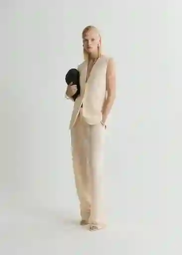 Chaleco Mire Vainilla Talla S Mujer Mango