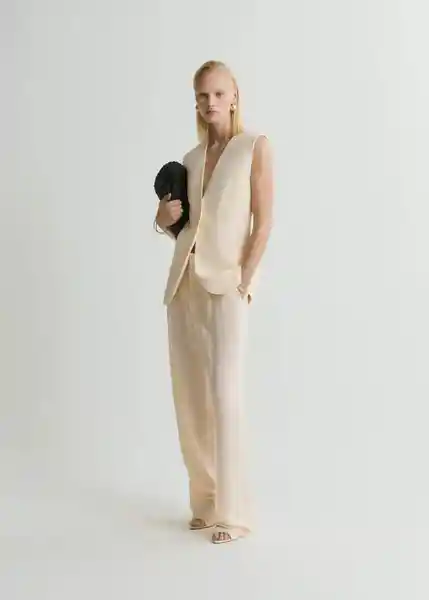 Chaleco Mire Vainilla Talla S Mujer Mango