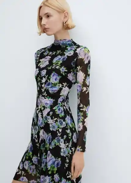 Vestido Salma Negro Talla M Mujer Mango