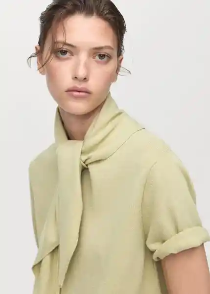 Jersey Amaia Verde Pastel Talla XS Mujer Mango