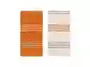 Set Paño Cocina Terry Blanco y Naranja Casaideas