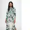 Falda Flori-A Verde Talla L Mujer Mango