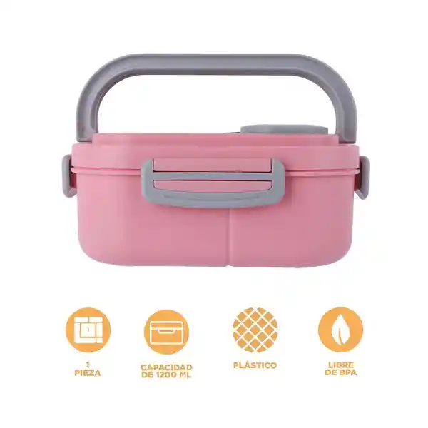 Contenedor Para Alimentos de Doble Capa Con Asas 1200 mL Miniso
