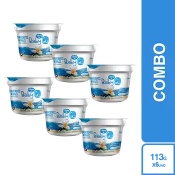6 x Baby Gu Yogurt Entero Sin Dulce Vainilla Con Probióticos