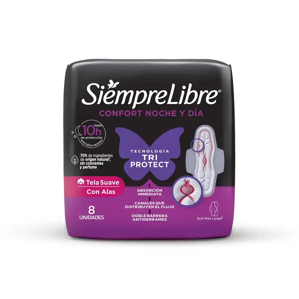 Toalla Higiénica Stayfree Confort Noche y Día 8 Und