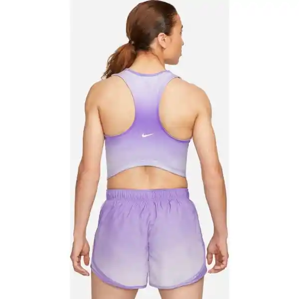 Nike Camiseta y Short Swsh Prnt Crop Para Mujer Morado Talla XS