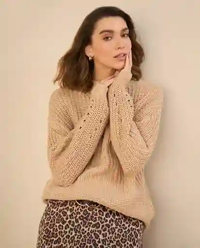 Suéter Tejido Caqui Eucalipto Medio Talla S 662G202 Esprit