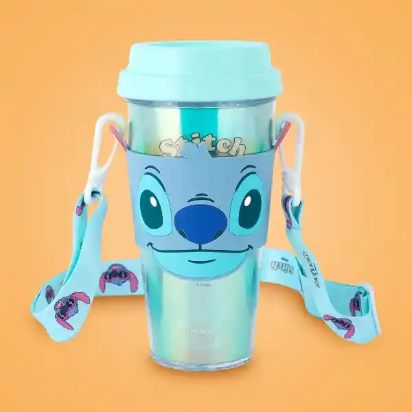 Vaso Plástico Con Funda Serie Lilo & Stitch Stitch 420 mL Miniso