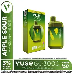 Vuse Go Vapeador Apple Sour 3000 Puffs