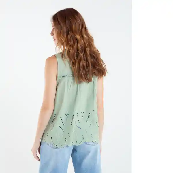 Camisa Verde Mujer Verde Jadeíta Medio Talla M 512E048 Naf Naf