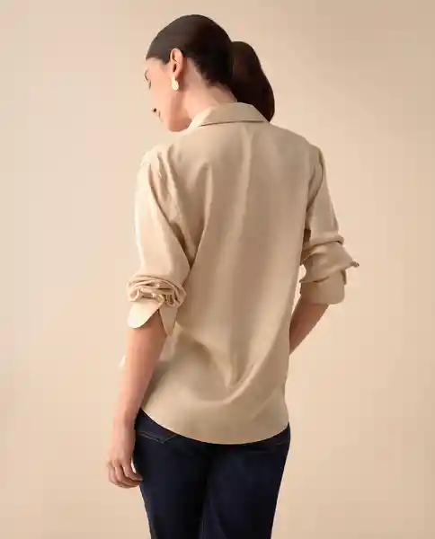 Camisa Crudo Beige Claro Talla XL 411G001 Espirit