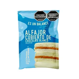 Es un Balance Alfajor Cubierto de Chocolate Blanco