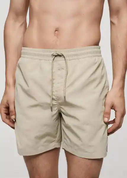 Short Bañador Liso Arena Talla L Hombre Mango