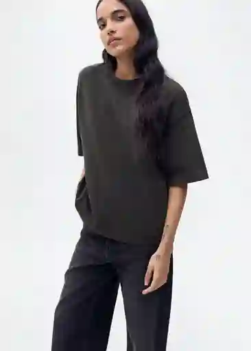 Camiseta Sita Antracita Talla L Mujer Mango