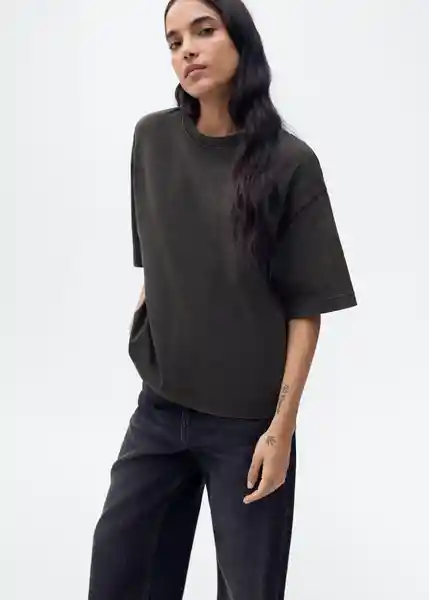 Camiseta Sita Antracita Talla L Mujer Mango